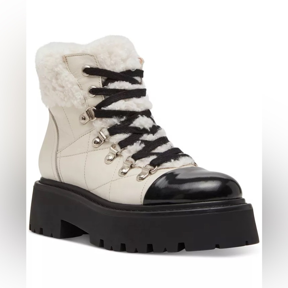 Steve Madden Women's Reyen Lace-Up Lug-Sole Hiker Boots Size 8